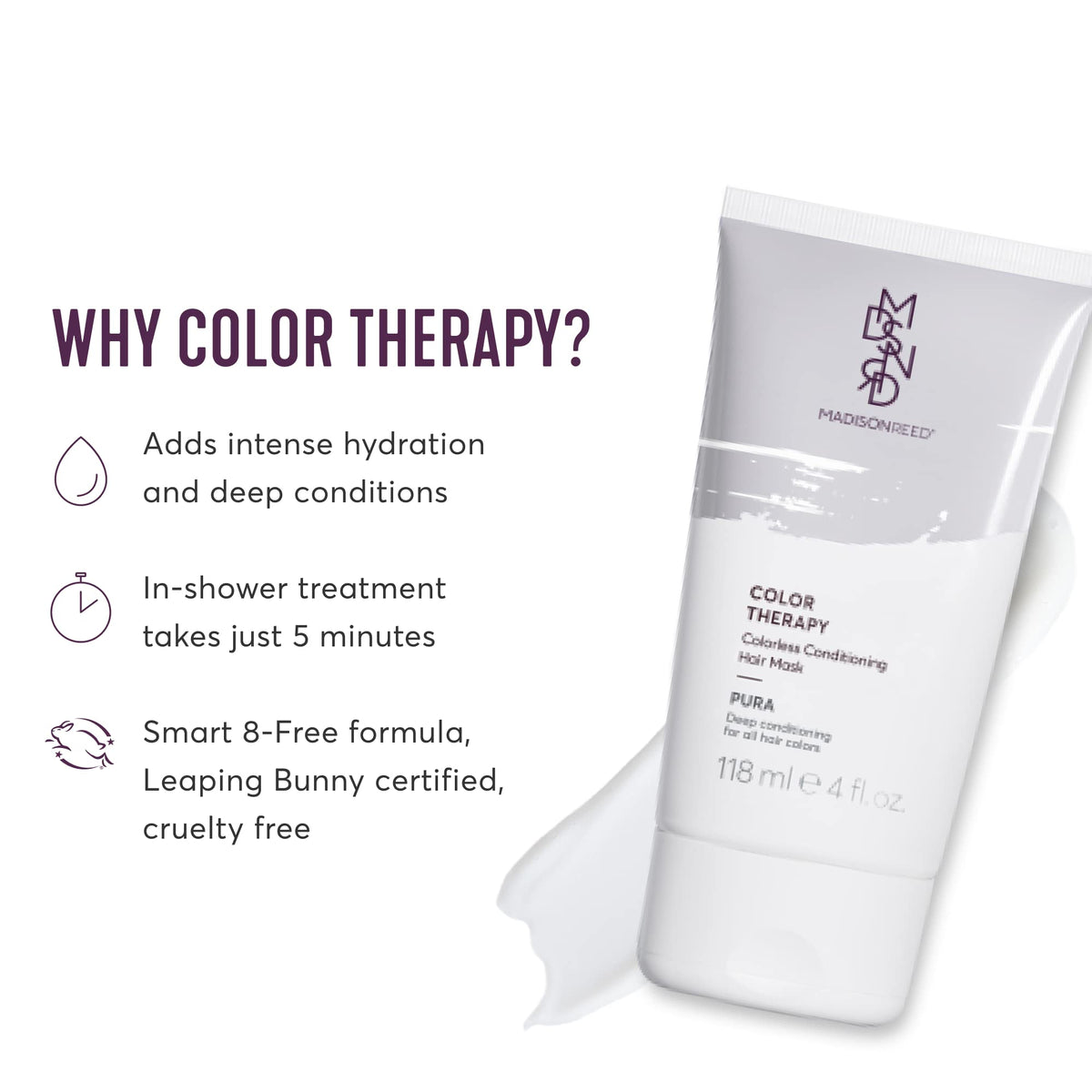 Madison Reed Color Therapy Pura tub in shower ready for treatment.