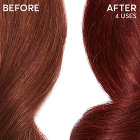 Final glossy finish with Rubino Red hydrated hair shine