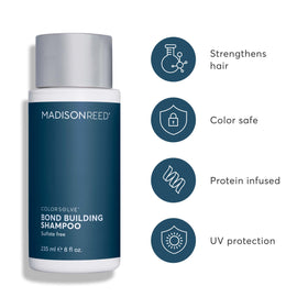 Madison Reed ColorSolve Bond Building Shampoo application for color-safe cleansing.
