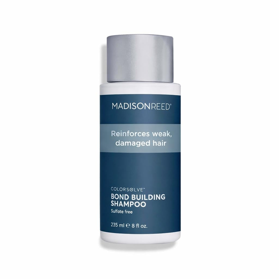 Madison Reed ColorSolve Bond Building Shampoo bottle pouring to protect color.