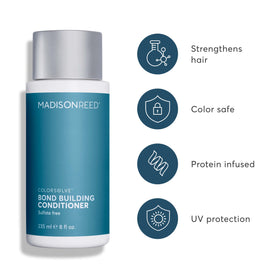 Madison Reed ColorSolve bottle close-up showing color-safe formula
