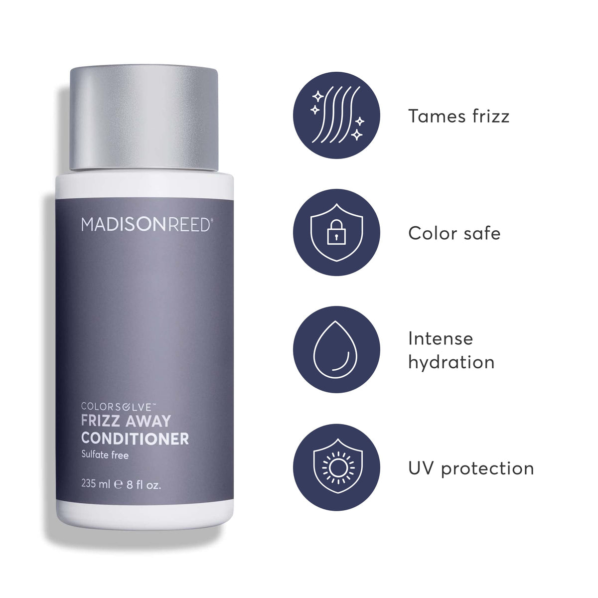 Madison Reed ColorSolve Frizz Away creamy texture close-up suggesting hydrating smoothing.