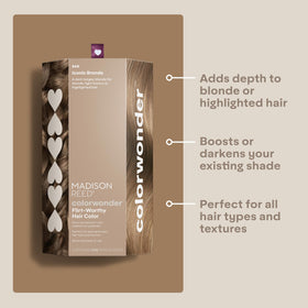 Before and after hair close-up displaying ColorWonder transformation.