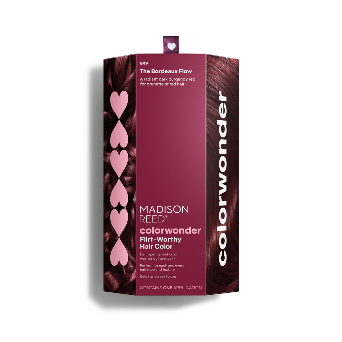 Madison Reed ColorWonder Bordeaux Flow tube delivers vibrant demi-permanent color for bold shade.