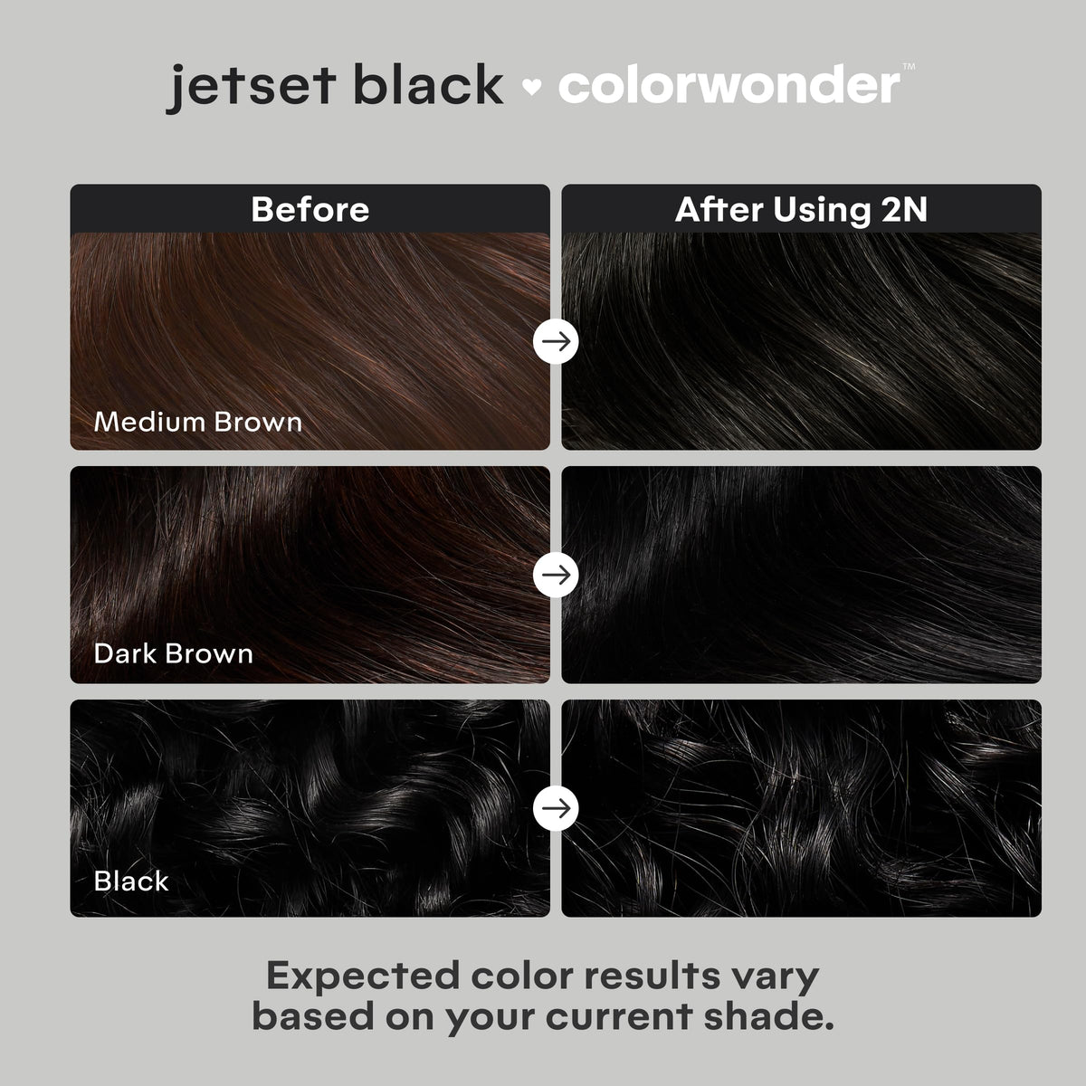 Madison Reed ColorWonder JetSet Black glossy hair shine after color treatment