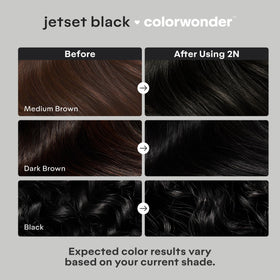 Madison Reed ColorWonder JetSet Black glossy hair shine after color treatment