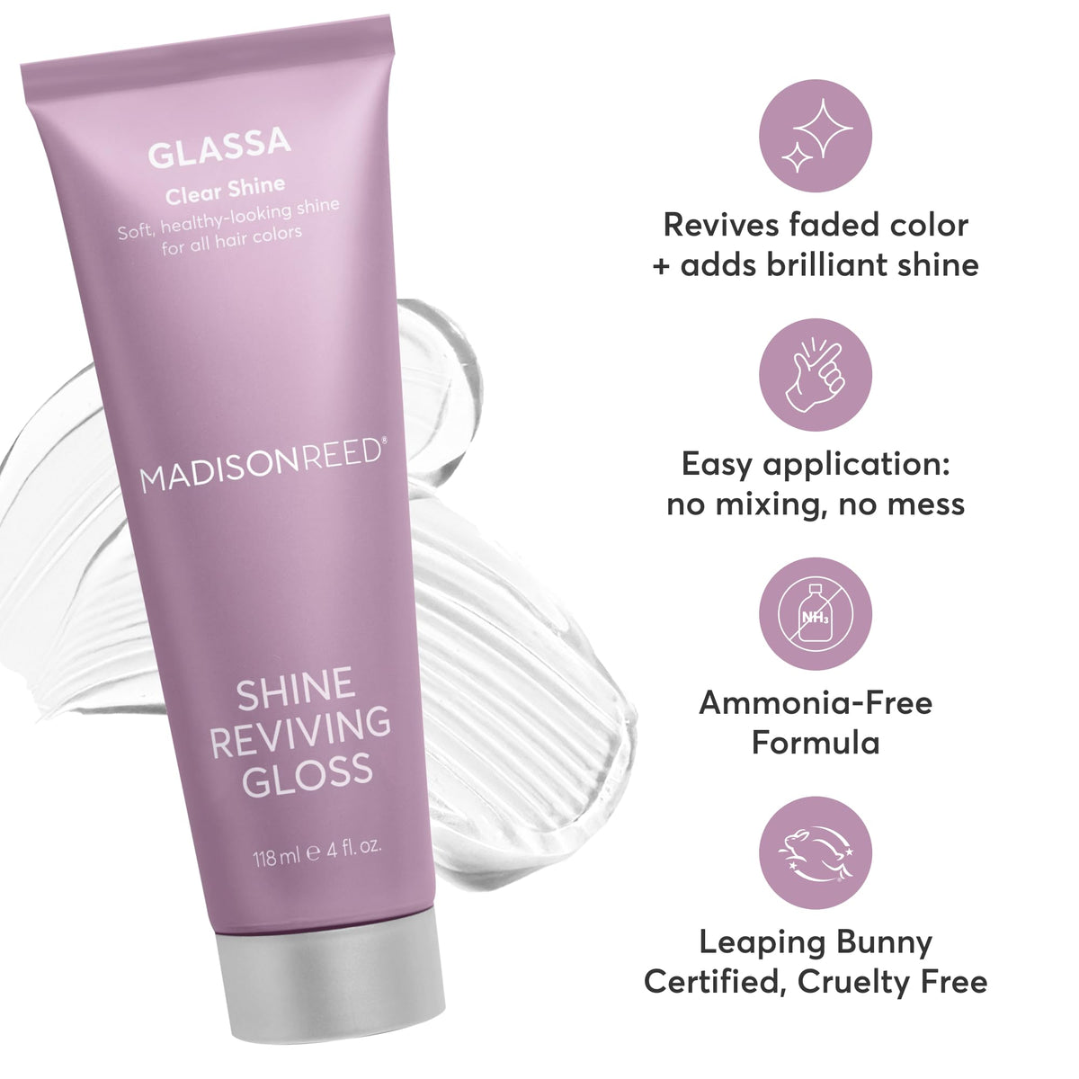 Glassa Clear tube close-up shows easy, pro-style application