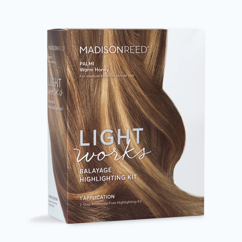 Madison Reed Light Works kit box with balayage tools for at-home highlights