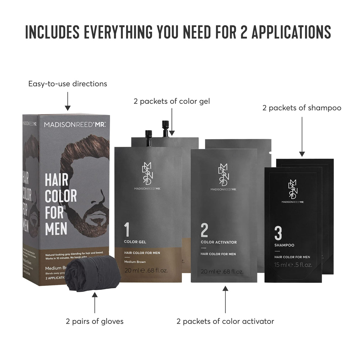 Madison Reed Mr. Hair Color activator packet supports conditioning during application.