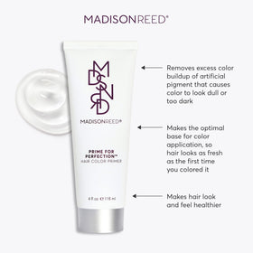 Madison Reed Prime for Perfection primer application on hair for smooth base