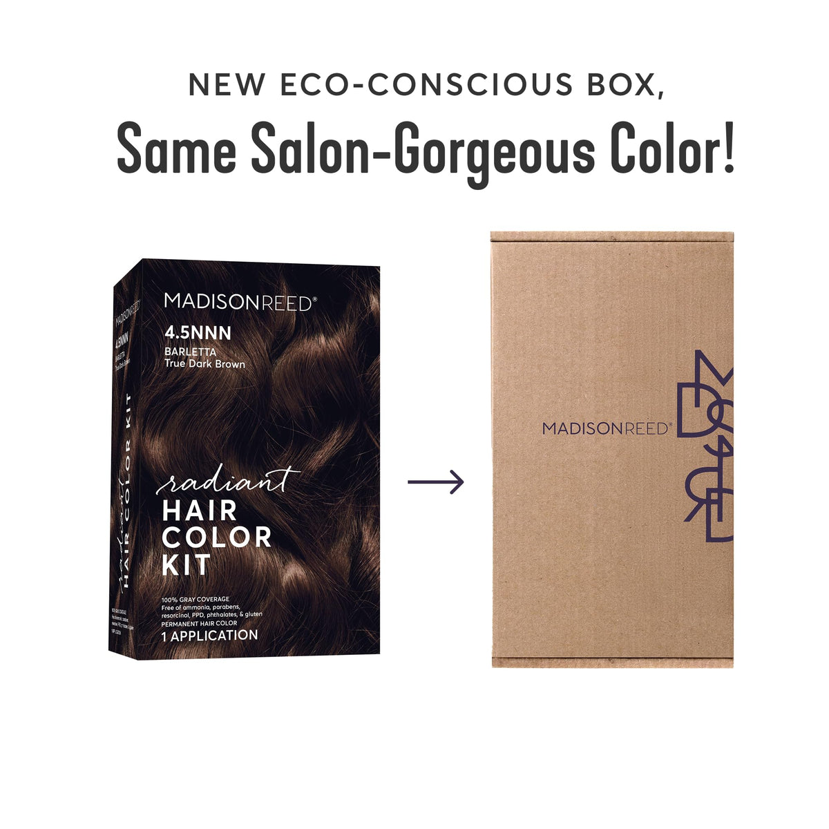 Application kit for Madison Reed Radiant Color Barletta Brown packaging and setup