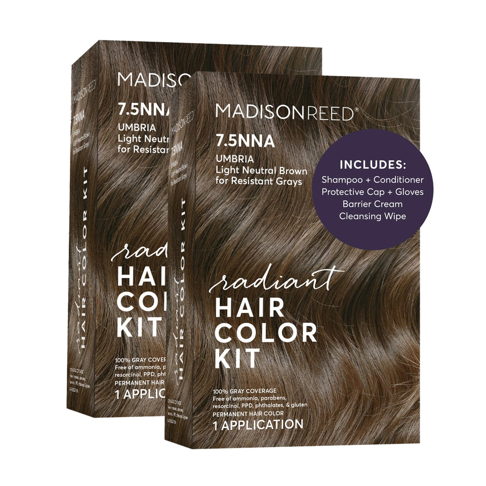 Madison Reed Radiant Color Kit packaging for Umbria Brown, ready for at-home color.