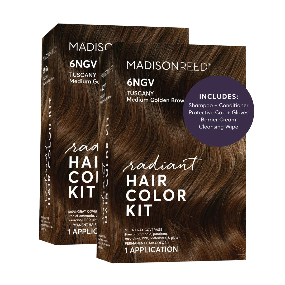 Madison Reed Radiant Color Kit box front in Tuscany Brown for at-home gray blending