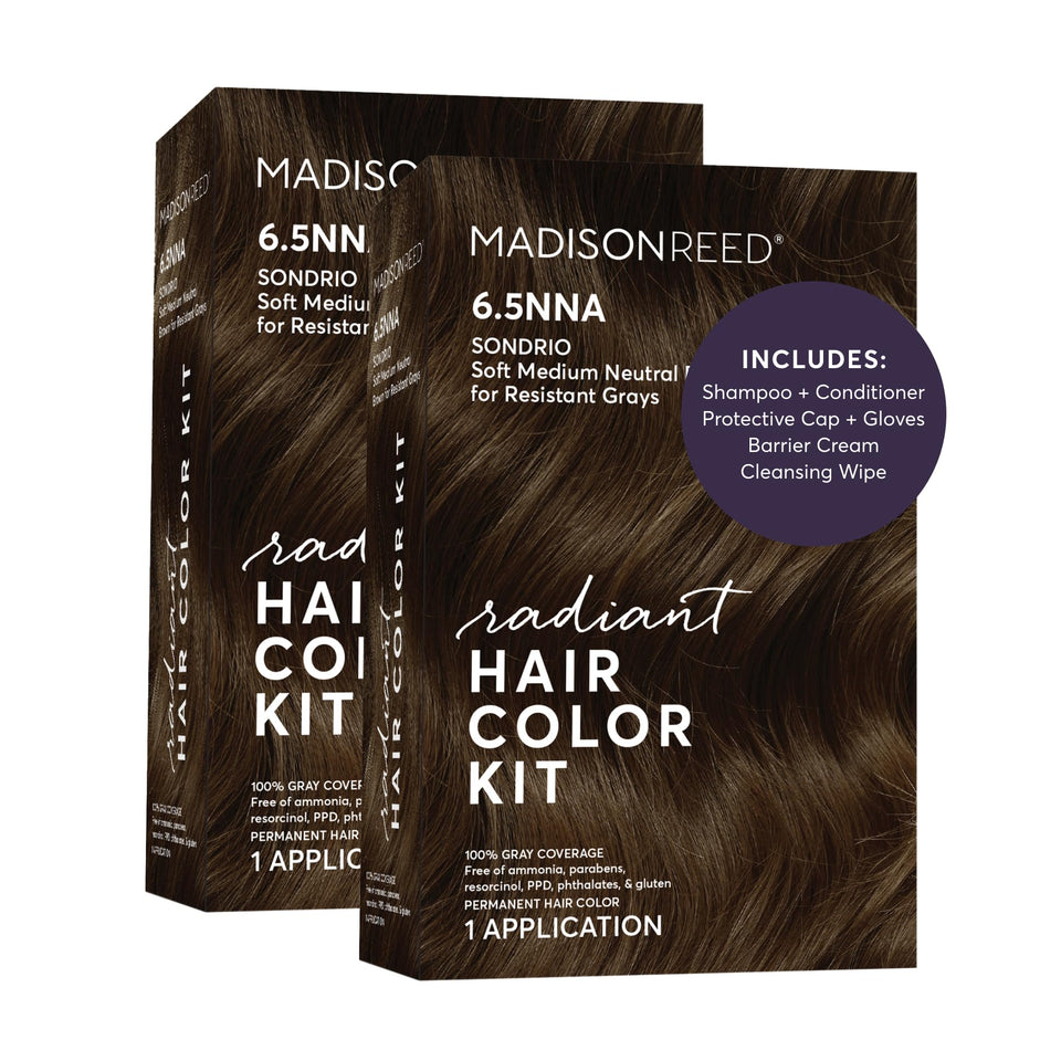 Madison Reed Radiant Color Kit box front, convenient at-home color solution.