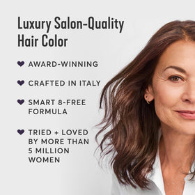 Conditioning activator blends color while nourishing strands during coloring.