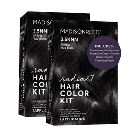 Madison Reed Radiant Color Soft Black bottle ready for at‑home color application.
