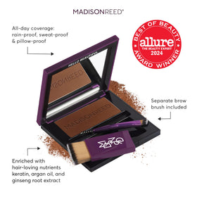 Sienna Auburn Red powder on roots for instant gray coverage.