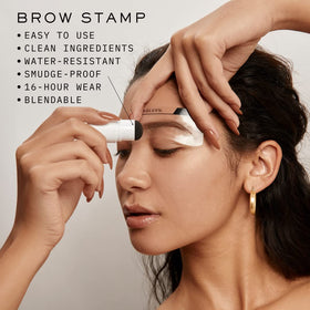 MADLUVV Taupe Brow Stamp color on brush provides versatile shading.