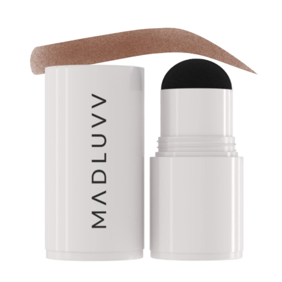MADLUVV Brow Stamp Refill Auburn cap showing precise color release for natural brows
