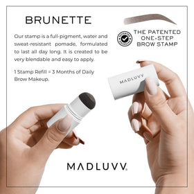 MADLUVV Brow Stamp Refill brow coverage showing natural matte finish.