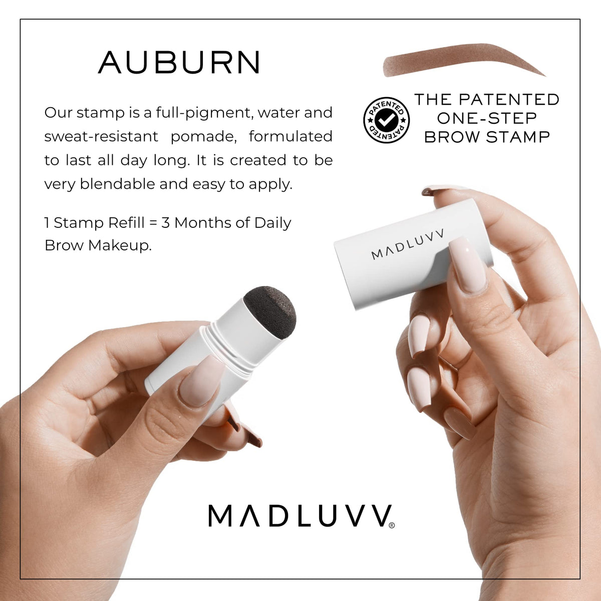 MADLUVV Brow Stamp Refill pigment inside cap enabling clean application