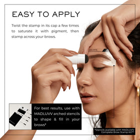 MADLUVV Brow Stamp Refill demonstrates sponge application for targeted touchups