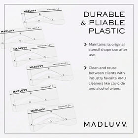 MADLUVV eyebrow stencil Trophy Wife petite for medium brows on petite profiles.