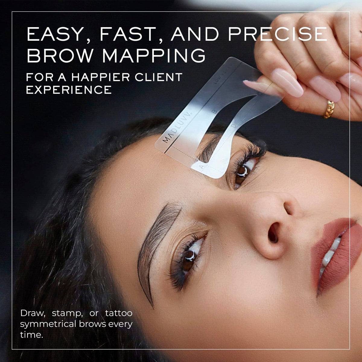 MADLUVV eyebrow stencil Trophy Wife regular for medium-width brows with balanced shape.