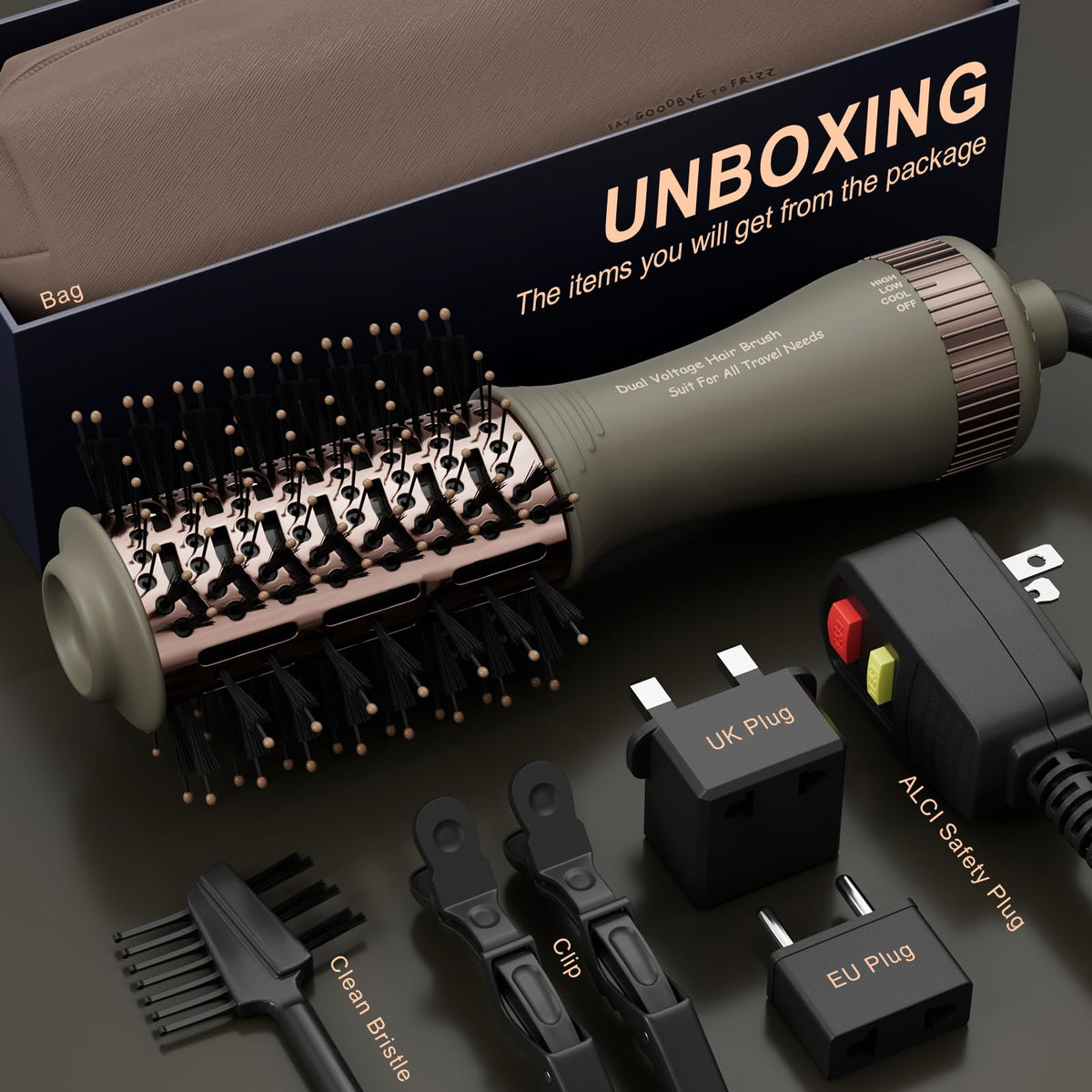 Madremía 360-degree swivel cord prevents tangling during styling.