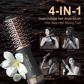 4-in-1 styling tool for drying, straightening, curling, and volumizing