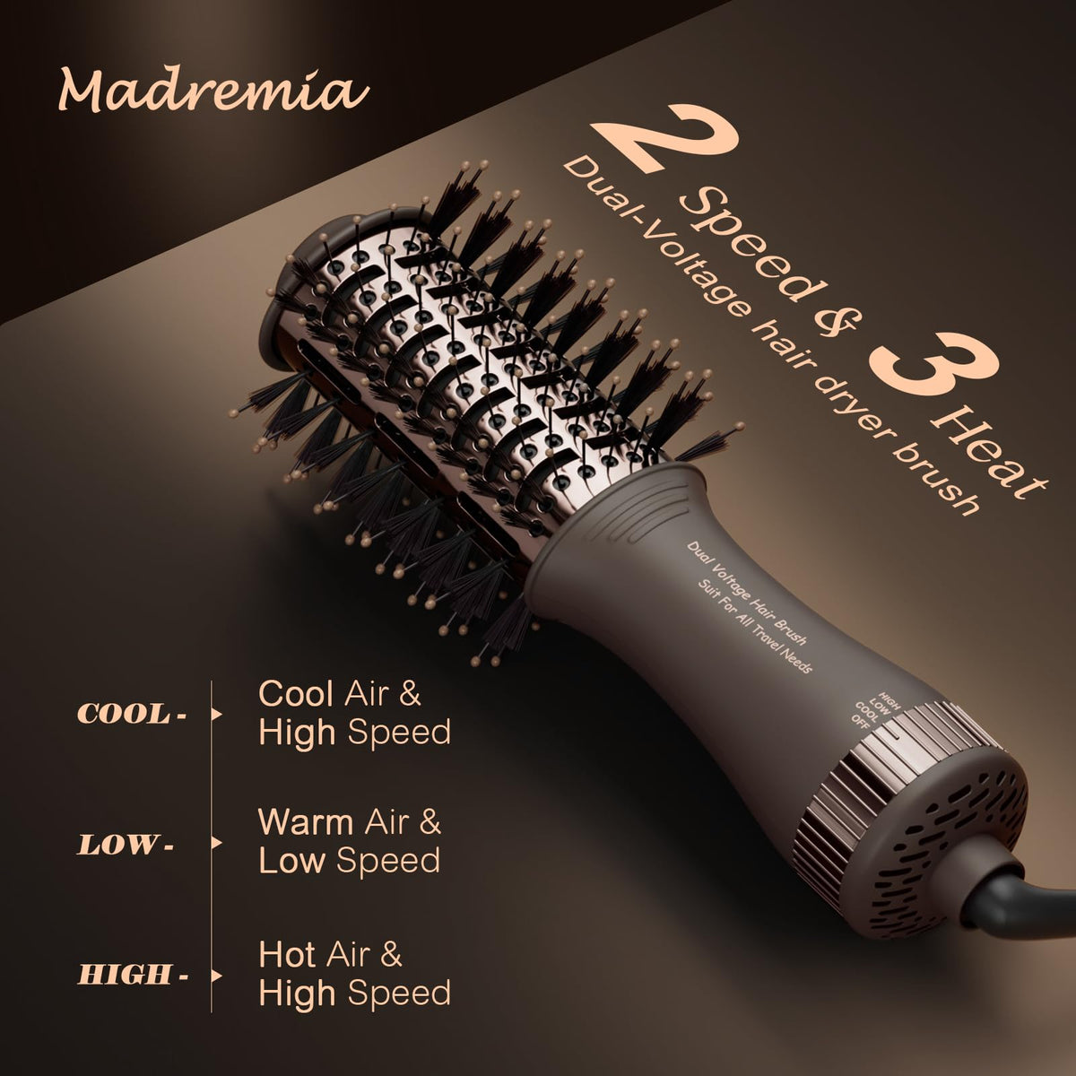 Madremía titanium oval blowout styler with even heat distribution