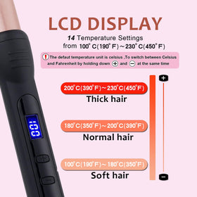 MADURIAO curling wand 6.5ft swivel cord for flexible styling.
