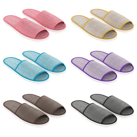 Maeline bulk-6-pairs-disposable-house-slippers for family and guests, ideal for hotels and homes.