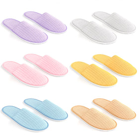 Maeline bulk six-pair slippers pack for guests and travelers.