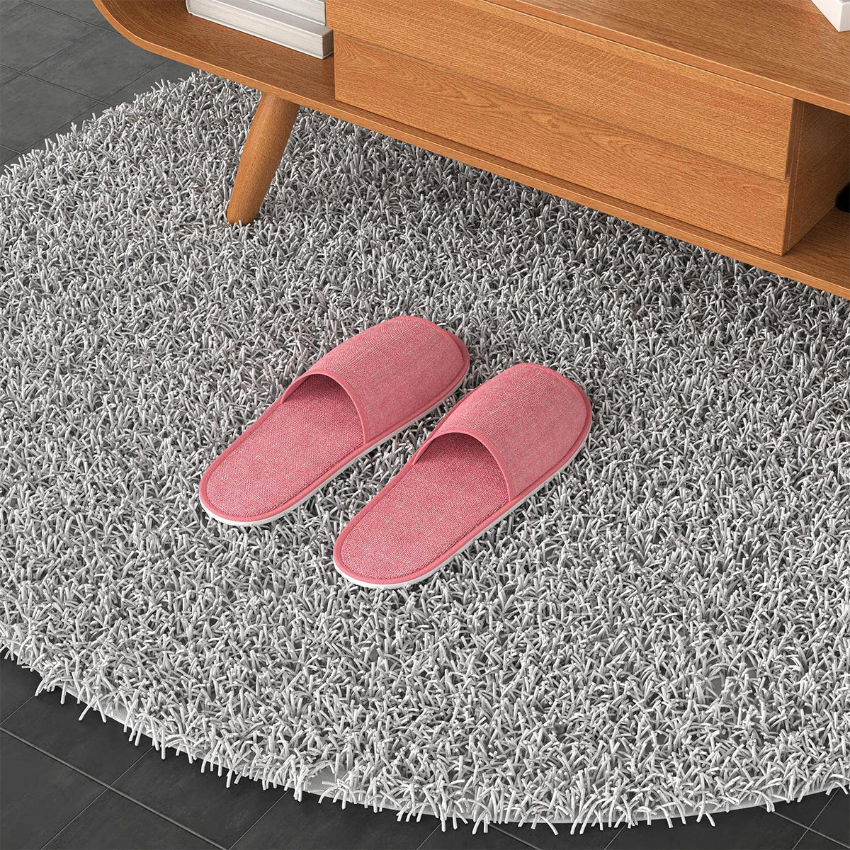 Maeline open-toe-linen-slippers with breathable design for home use.