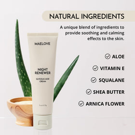 Applying MAELOVE Night Renewer at night supports renewal and nourishment.