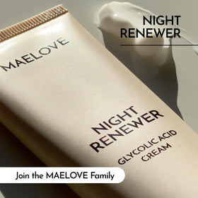 MAELOVE Night Renewer made in the USA label signals quality and care.
