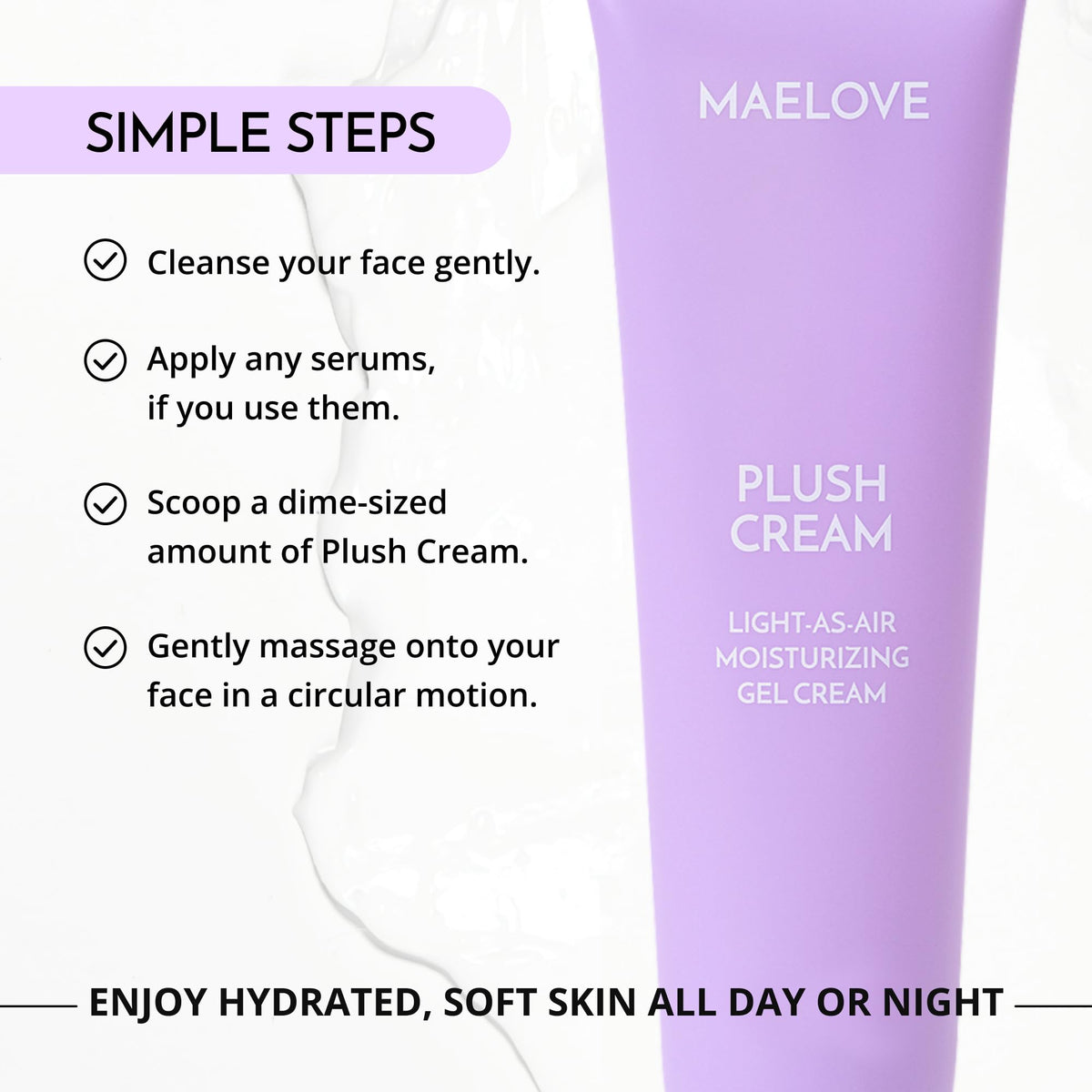 MAELOVE Plush Cream ideal for humid climates without heaviness.