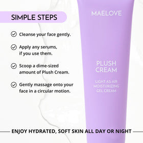 MAELOVE Plush Cream ideal for humid climates without heaviness.