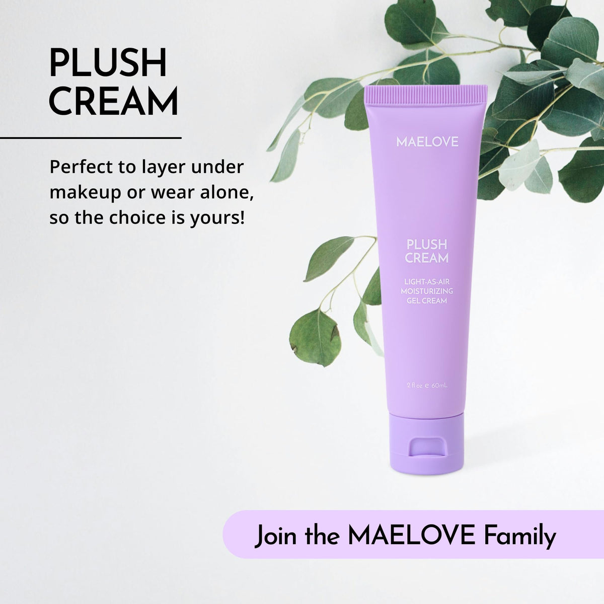 MAELOVE Plush Cream vegan and cruelty-free formulation for clean skincare.