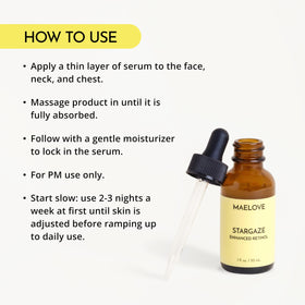 MAELOVE Stargaze night routine setup, gentle hydration and calming skin for the nightly regimen.