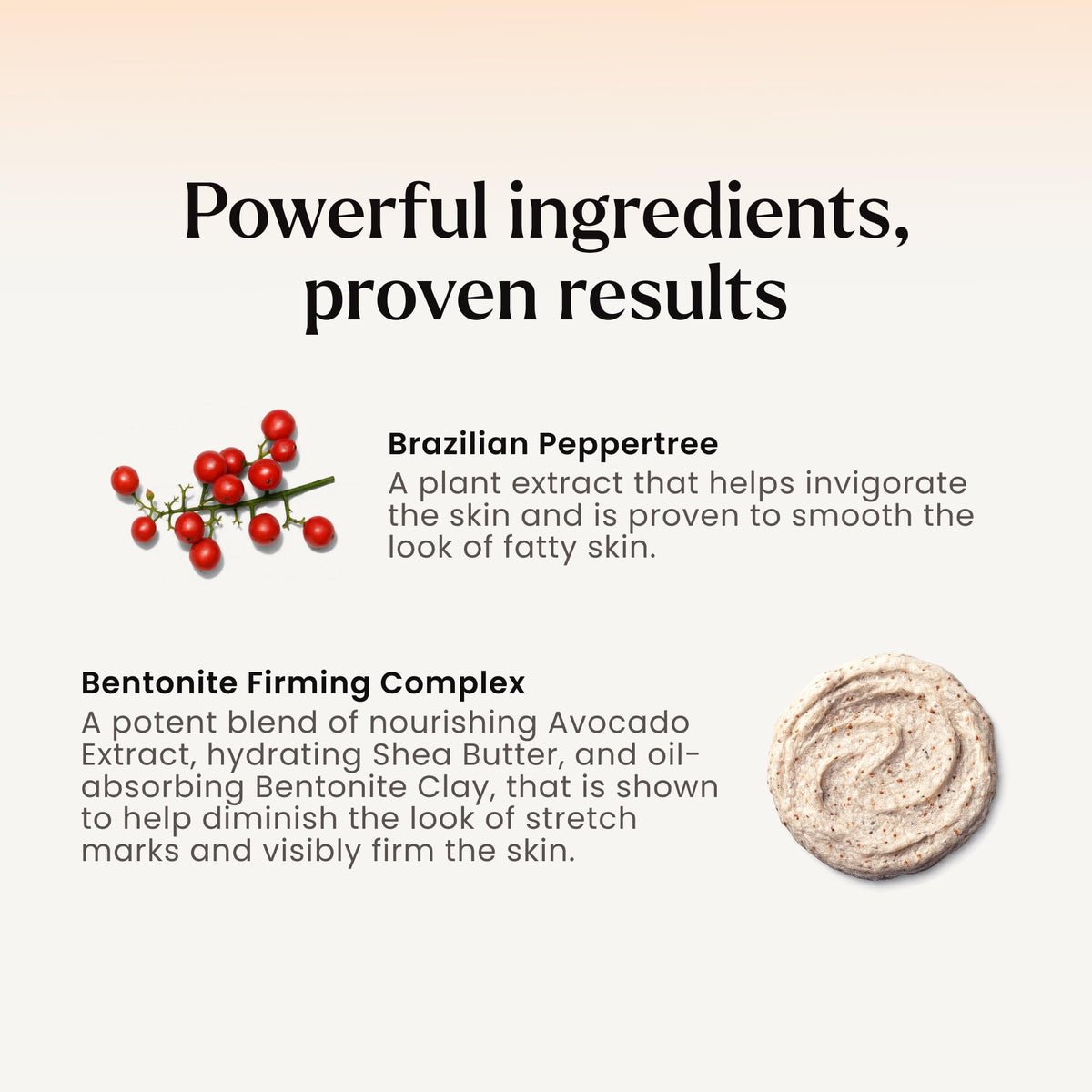 MAELYS B-FLAT cream bentonite clay focus for improved stretch-mark appearance.