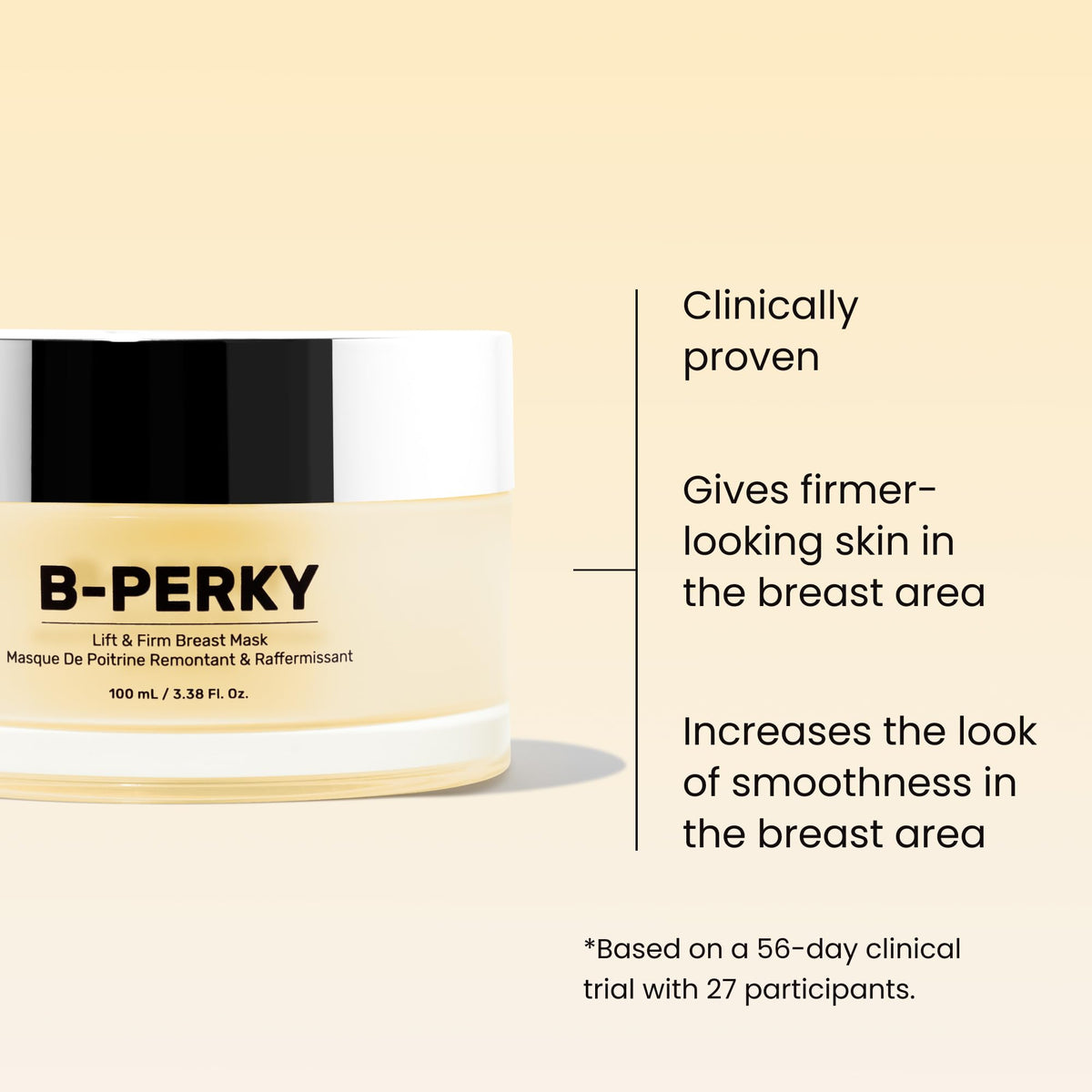 MAËLYS B-PERKY breast mask application on the bust area for smooth daily care.