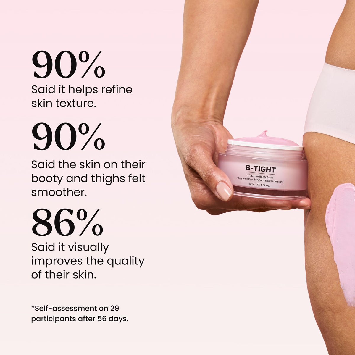 Finished look shows smoother, firmer-looking skin with MAËLYS B-TIGHT.