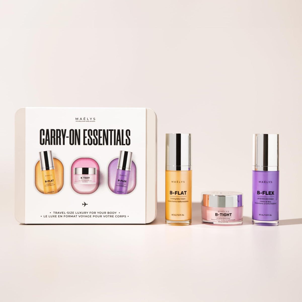 MAËLYS B-FLAT belly mini bottle for improved texture and even-looking skin