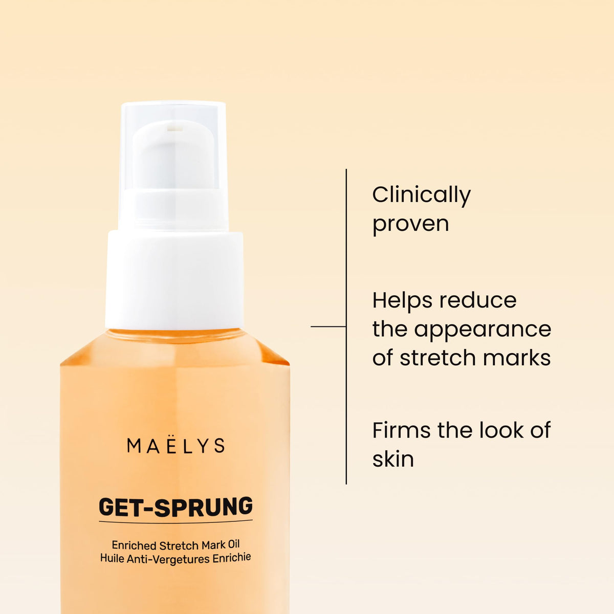 Pouring MAËLYS Get-Sprung oil on skin for quick glide