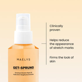 Pouring MAËLYS Get-Sprung oil on skin for quick glide