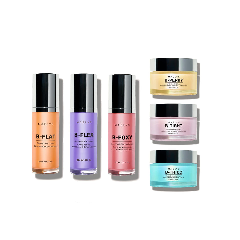 MAËLYS Mini Icons Travel Kit in a stylish vanity bag for travel-ready body care