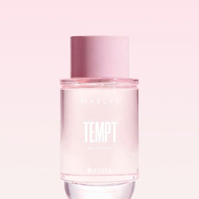 Maelys Tempt bottle cap close-up, premium finish suggesting lasting luxury