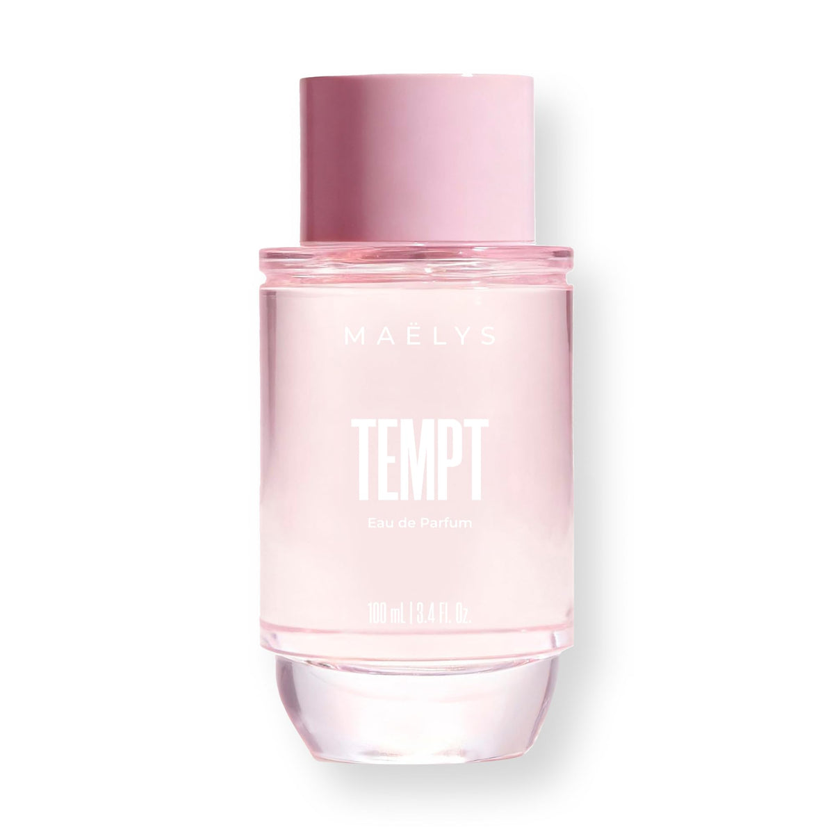 Maelys Tempt bottle front, radiant floral fragrance with citrus sparkle